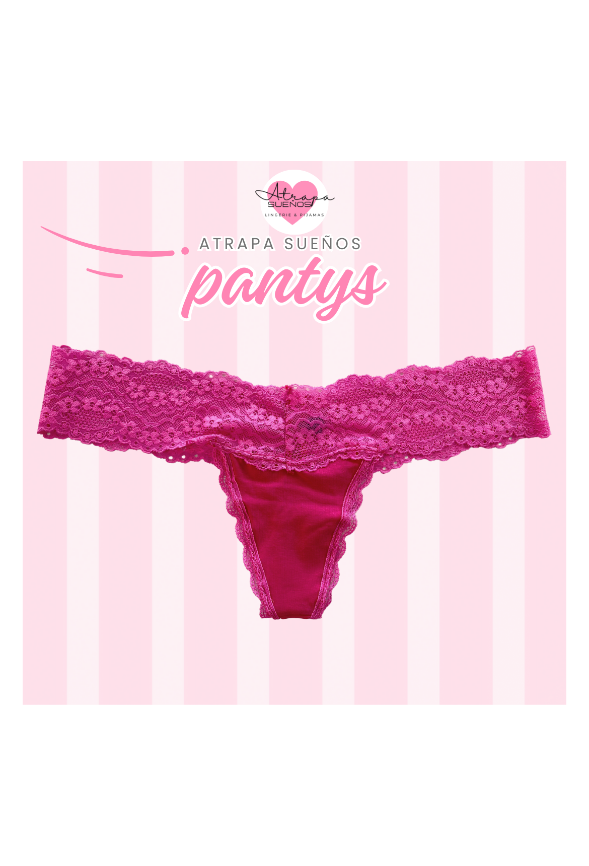 Panty rosado con encaje