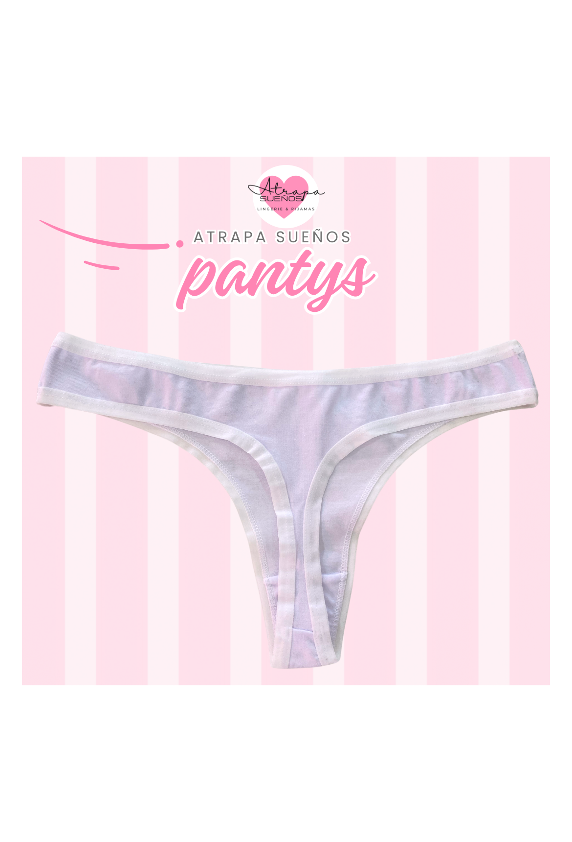 Panty lila con bordes blancos