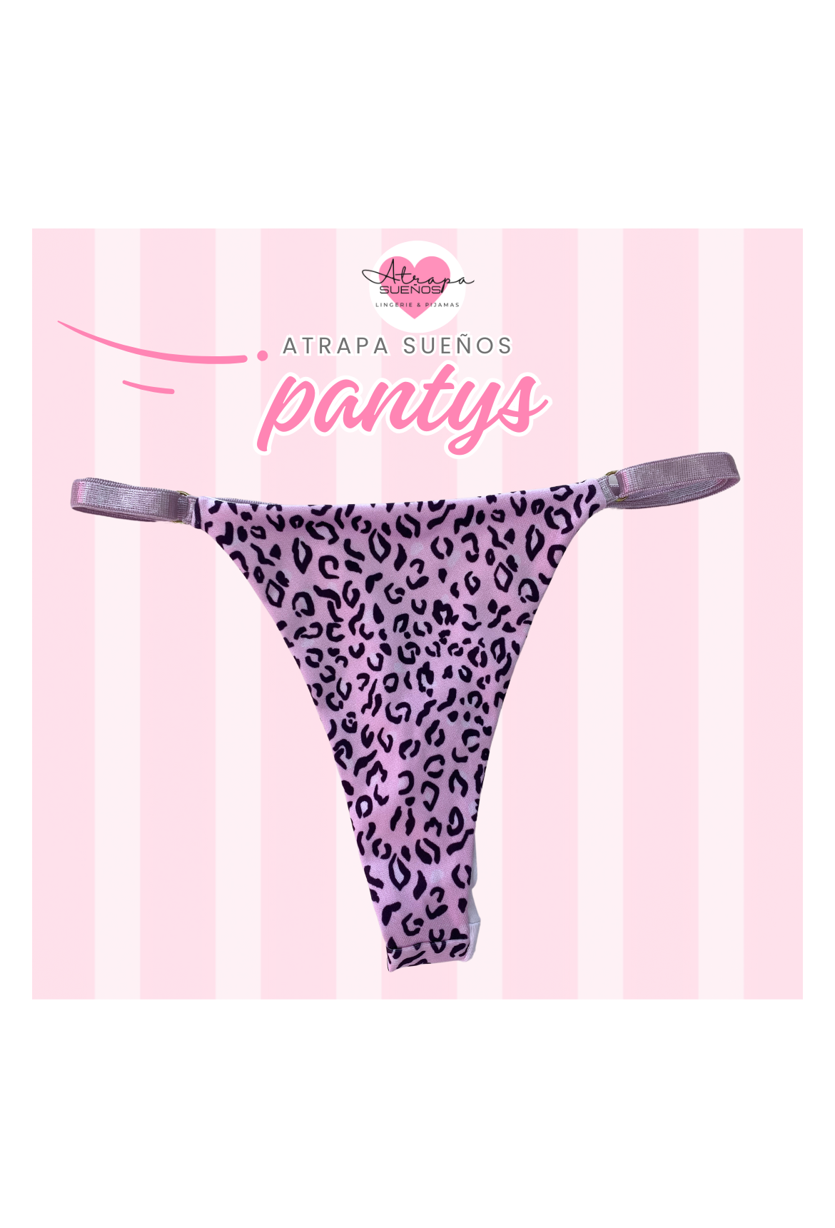 Panty rosa estampado animal print